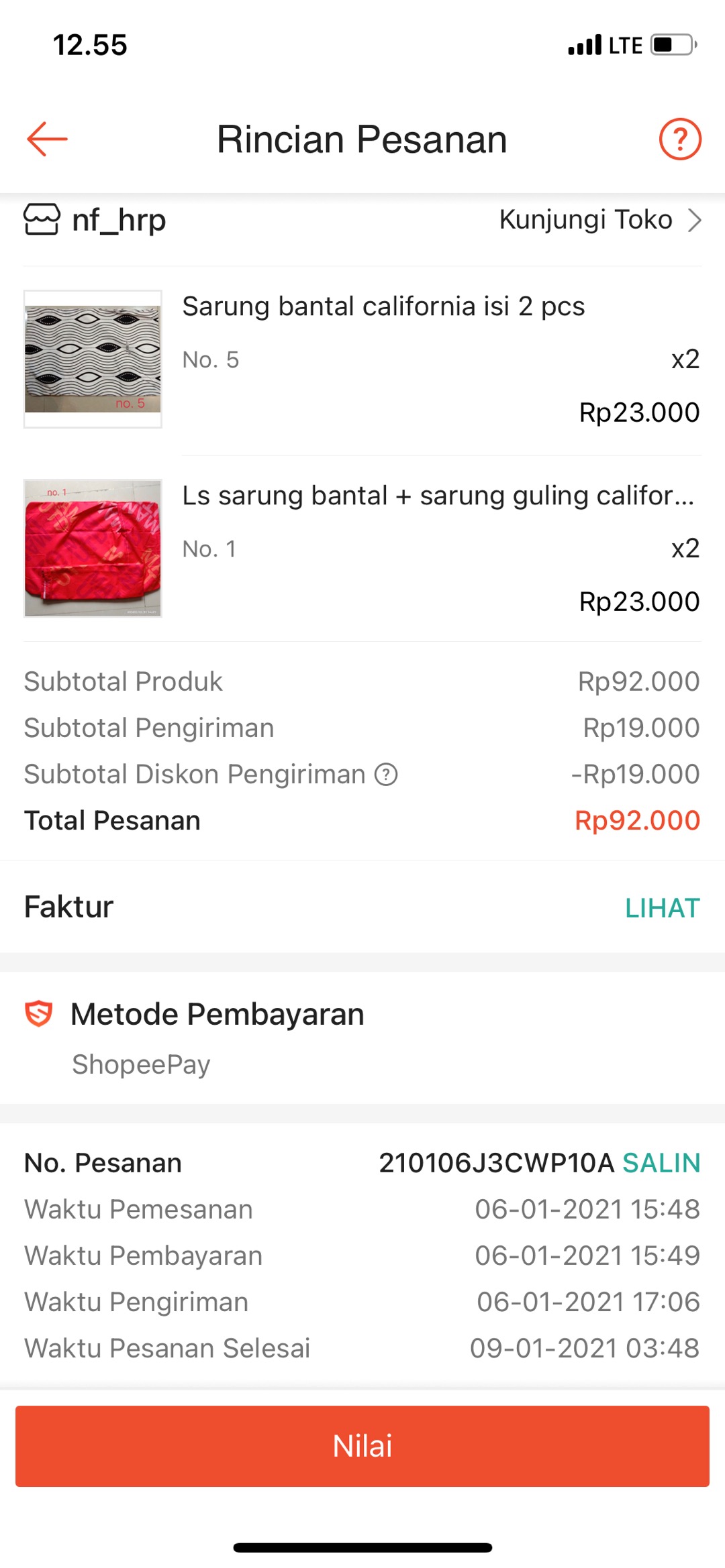 Sarung Bantal California Isi 2 Pcs