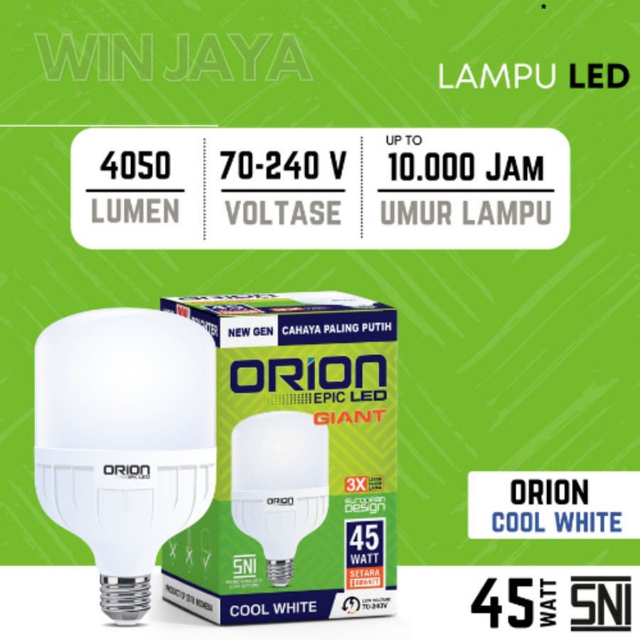 LAMPU ORION 45 WATT BOHLAM LED TABUNG JUMBO E27 COOL WHITE