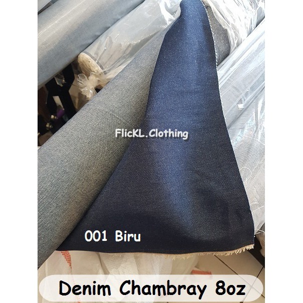 Bahan Kain Denim Jeans Chambray Denim 8oz Jeans Gamis Terusan  Baju Kemeja Kantor Seragam Rollan