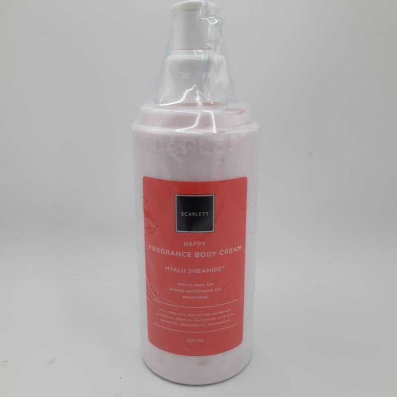 scarlett fragrance body cream 300ml original bpom ri na 18220104914