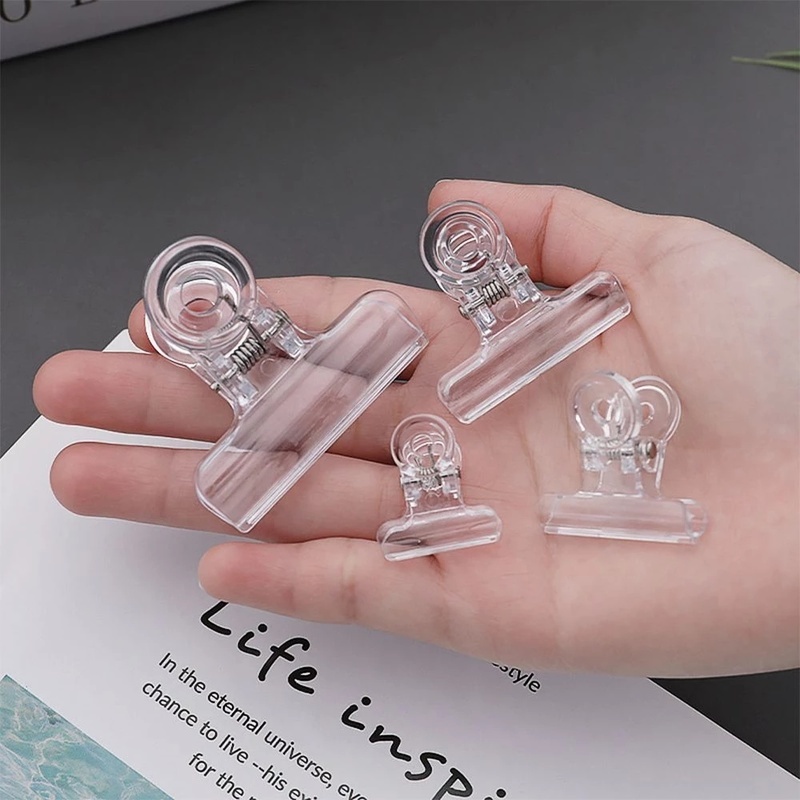 [Simple and Transparent Acrylic Sealing Clip] [Mini File Holder, Snack Moisture-proof Sealing Clip] [Creative and Portable Long Tail Clip] [Photo Folder]