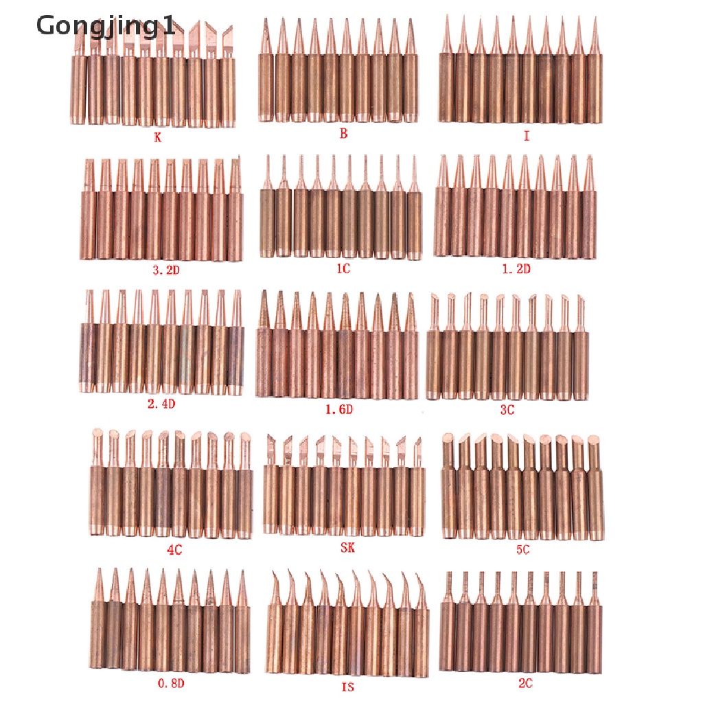 Gongjing1 10pcs / lot 900m-t-k Ujung solder Besi Tembaga Diamagnetik