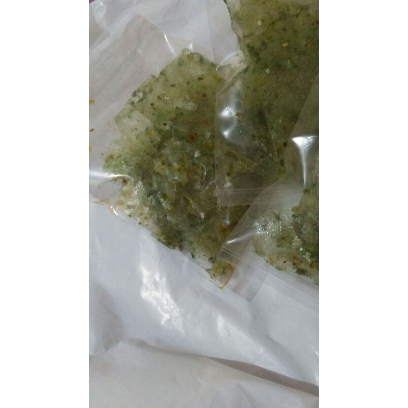 

keripik kaca hijau kemasan 42 gram Rp 3.000