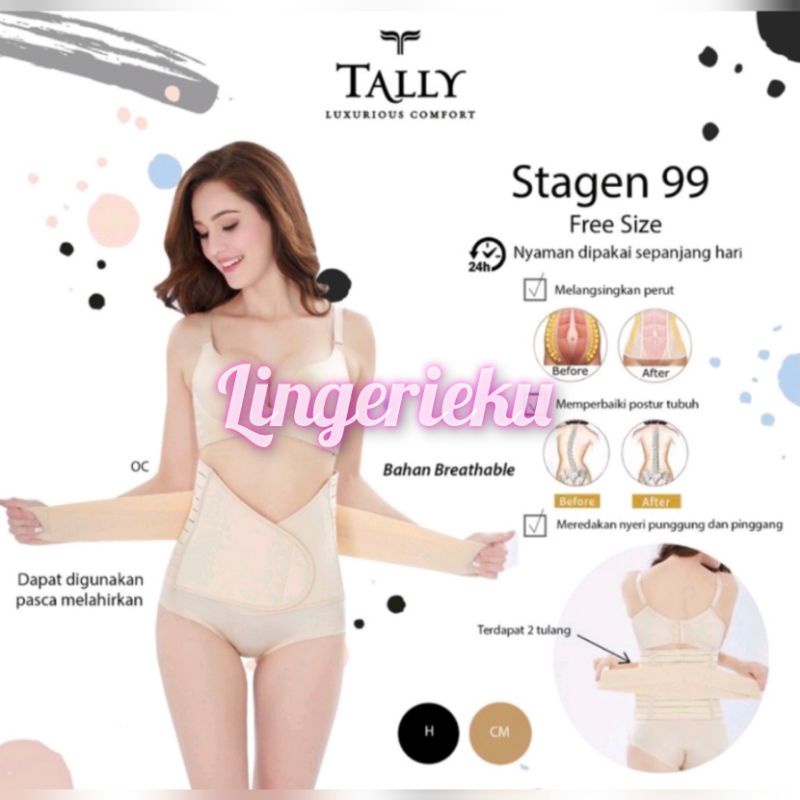 Tally 99 Stagen Korset Pelangsing Pengecil Perut Double Perekat Dijamin Murah