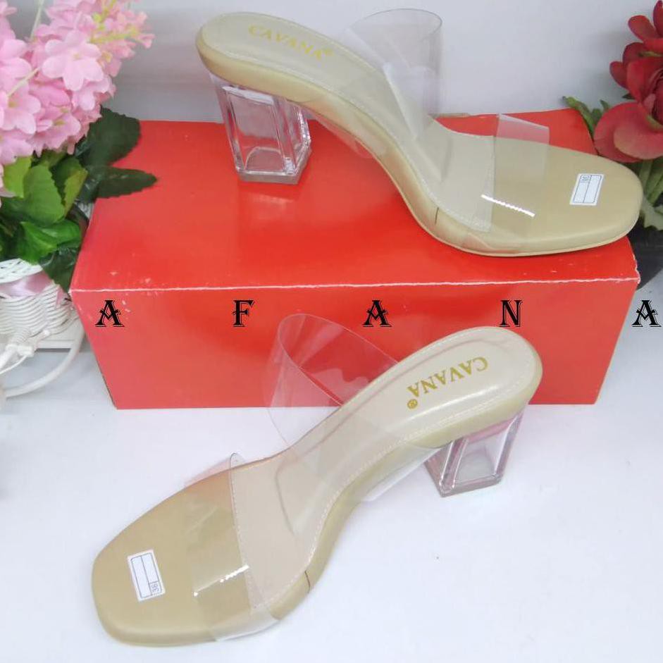 Grosir HEELS  OUTLET Sandal  Wanita Heels  transparan kaca  