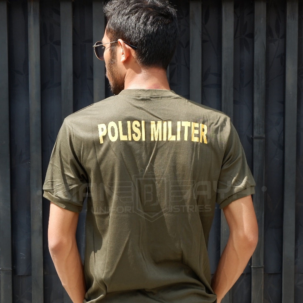 Kaos Tni Ad Polisi Militer Model kaos target PM Hijau Segitiga