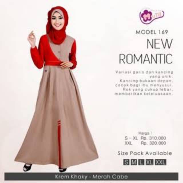 Gamis Mutif 169 Krem Kheky - Merah Cabe