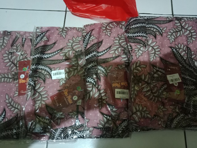 Batik Wanita Atasan Blouse Modern Warna Pink Model Peplem