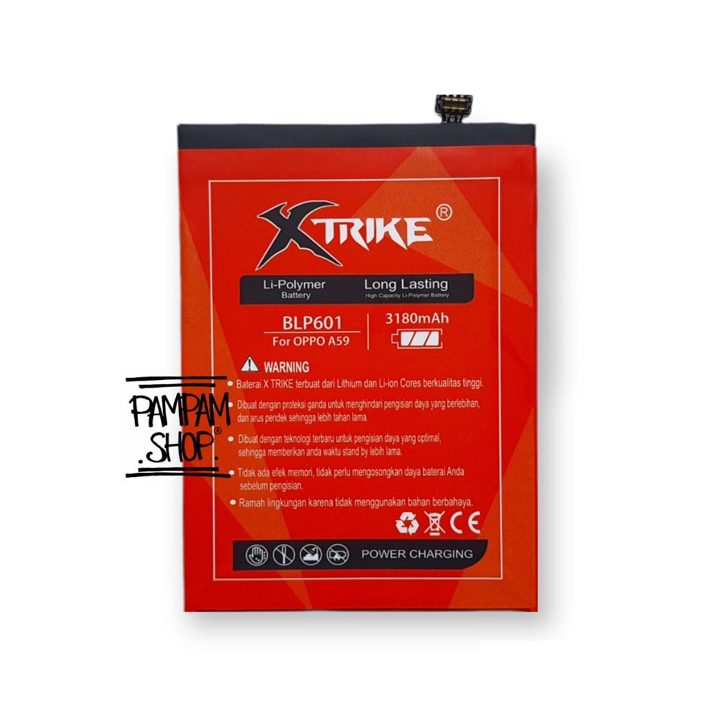 Baterai XTRIKE Double Power Original Oppo F1S A59 BLP601 BLP 601 Batre Batrai Battery Handphone HP