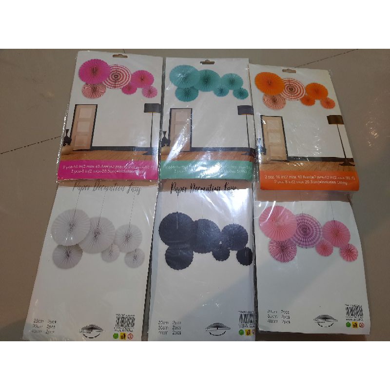 Termurah!! Paper Fan Warna (1set isi 6) paperfan