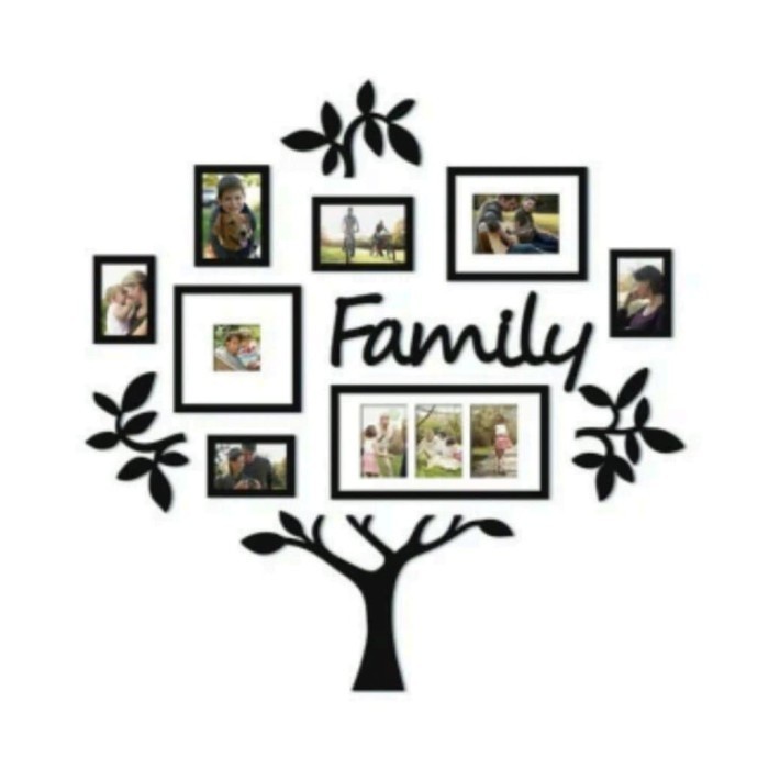Frame set pigura figura bingkai foto family tree 13 pcs hitam