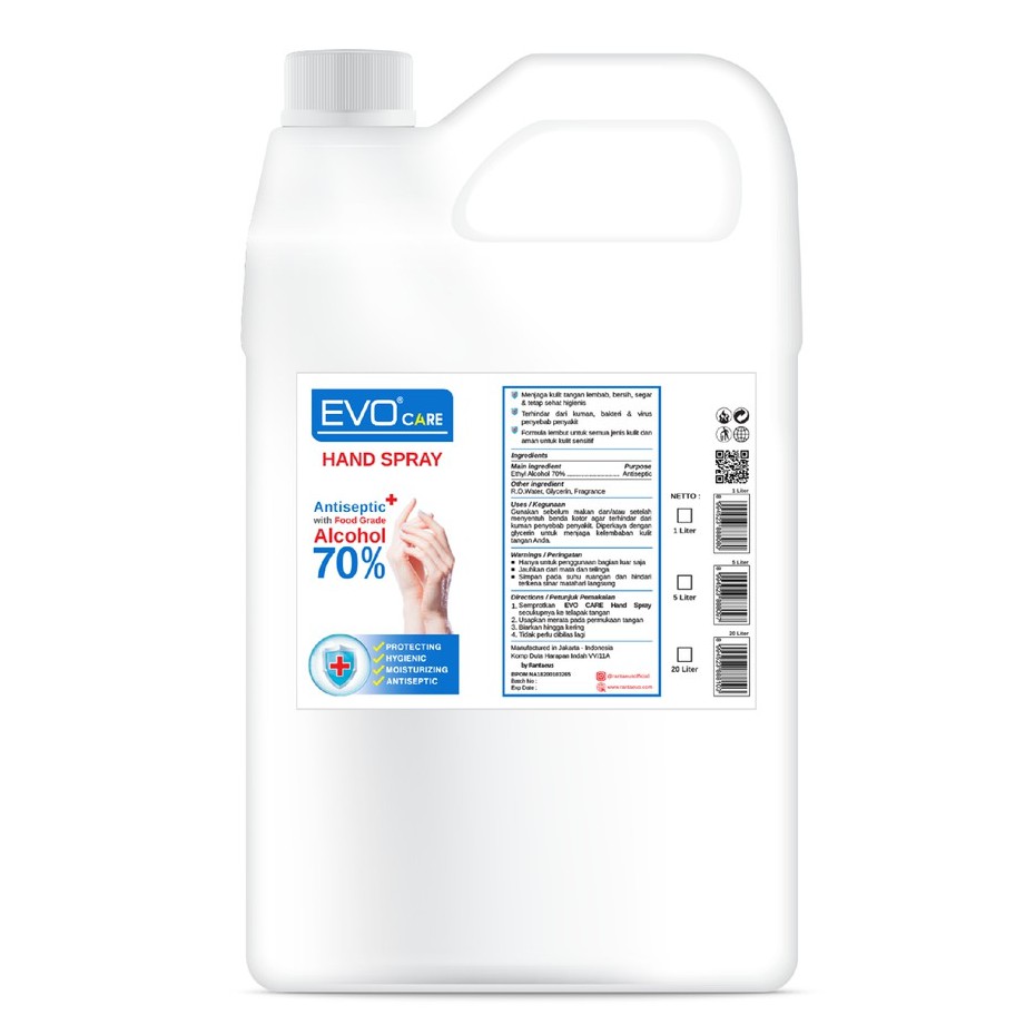 Hand Sanitizer EVO CARE Hand Spray 5 Liter