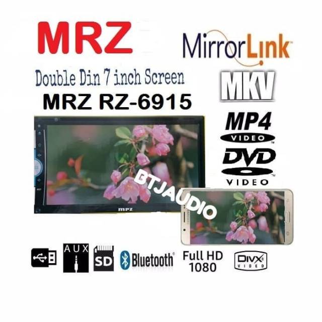 HEAD UNIT TAPE TV MOBIL DOUBLE DIN MRZ RZ-6915 MIRROLINK ANDROID, USB MP4/MKV