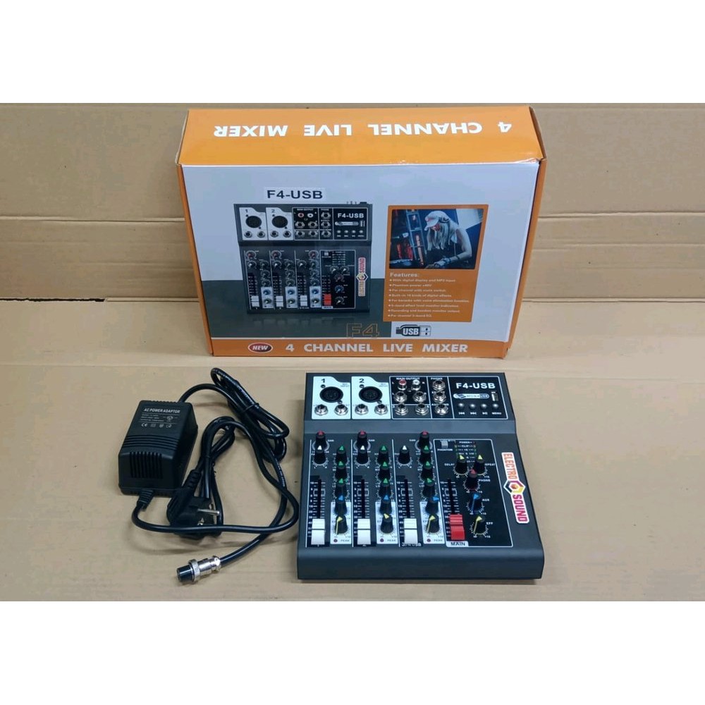 Asli  Murah Mixer 4 Channel Usb Effect Vocal Baru Garansi 1 tahun