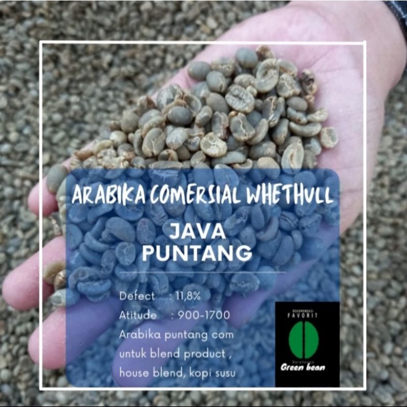 green Bean / biji kopi Arabika JAVA PUNTANG - commersial - 1 kg - whethull