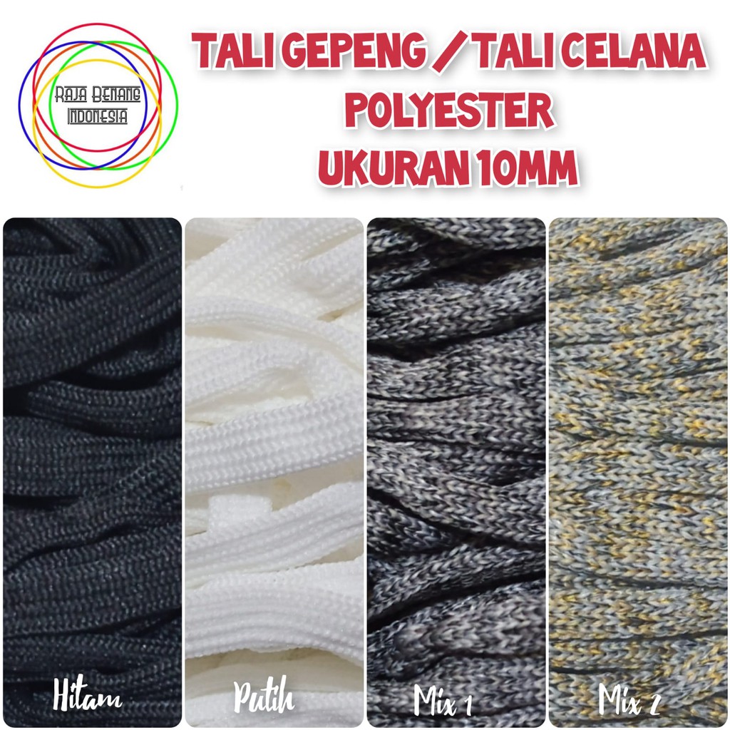 Tali Gepeng uk 6mm - 10mm / Tali Celana Boxer / Tali Celana Olahraga / Tali Jaket / tali kolor @1kg