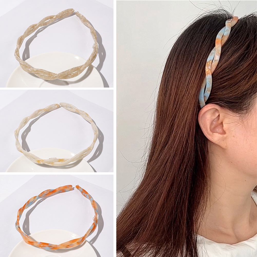Bando Rambut Model Kepang Gaya Korea Anti Slip Untuk Wanita