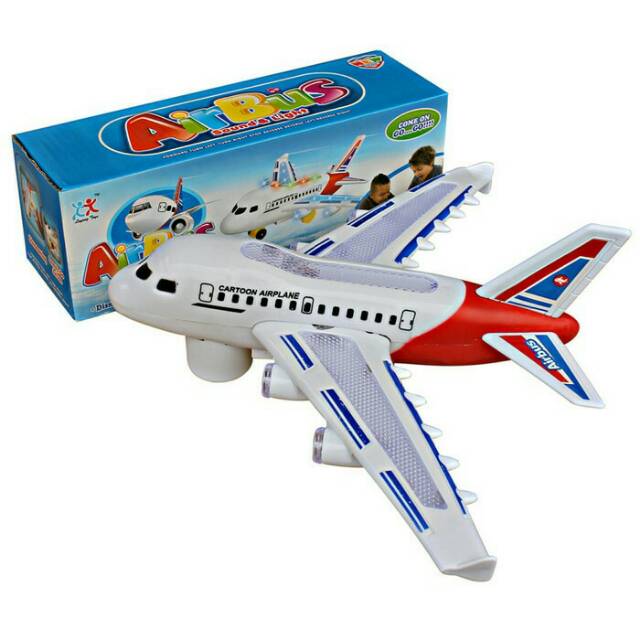 Mainan Pesawat Mini Airbus Ligh and Music