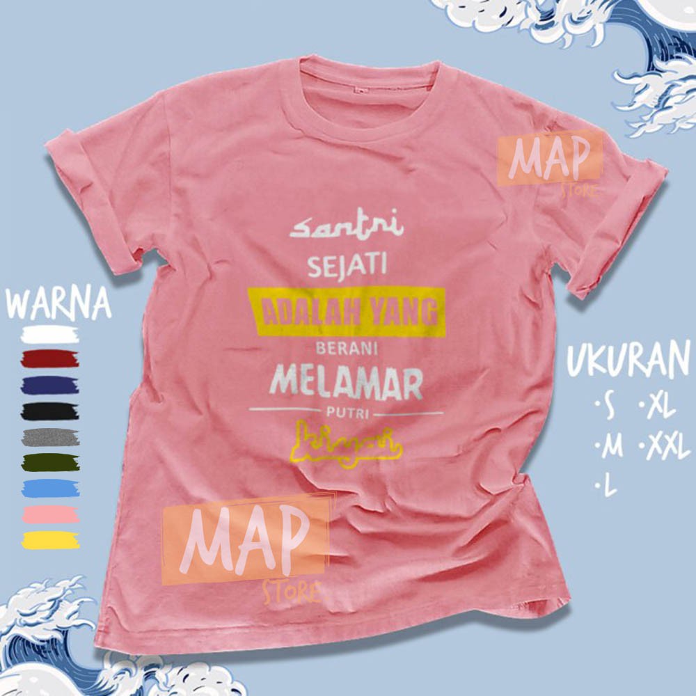 Kaos Dakwah SANTRI SEJATI  - Baju Distro Muslim Islami Cotton Combed 30s | 2029-7