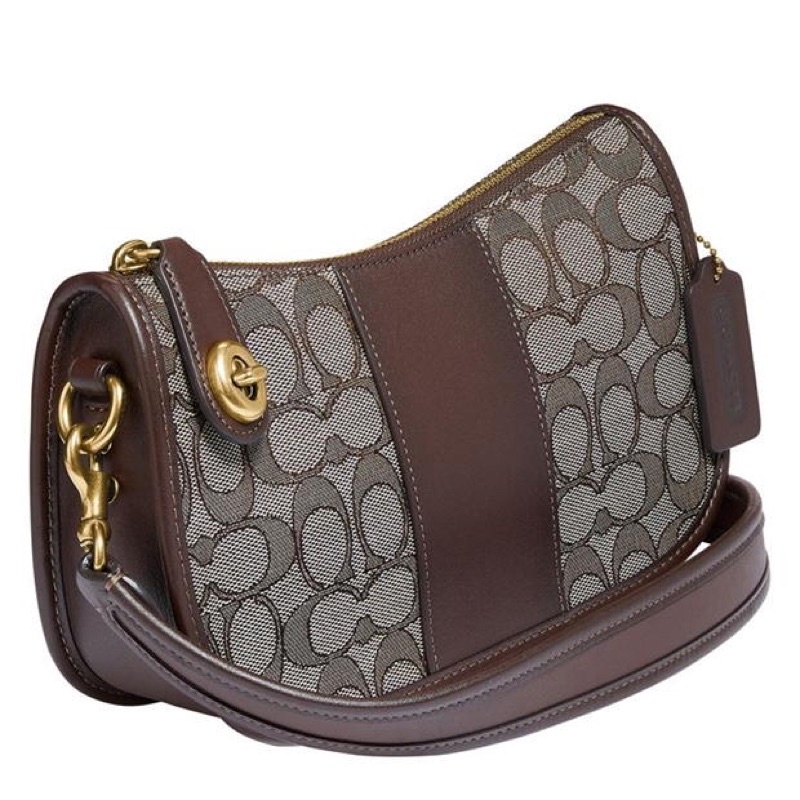 Coach Top Handle Swinger Bag in Brown Signature Canvas (C0721)