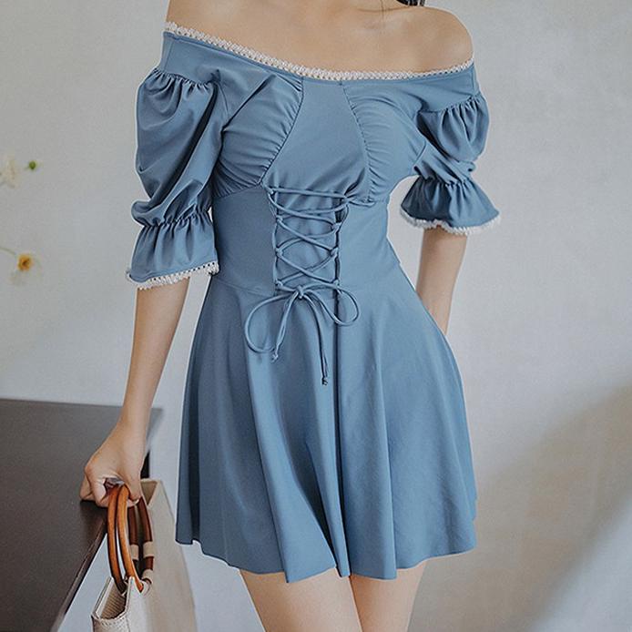 ➬ baju renang wanita SWIMSUIT SWIMDRESS / bikini one piece skirt Rok Wanita One Piece ☇