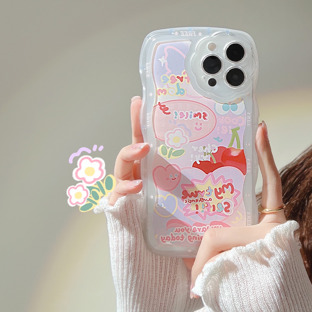 Soft Case Silikon Transparan Motif Kartun Bunga Cover Iphone 11 8 7 Plus SE2 XS XR 12 13 PRO MAX