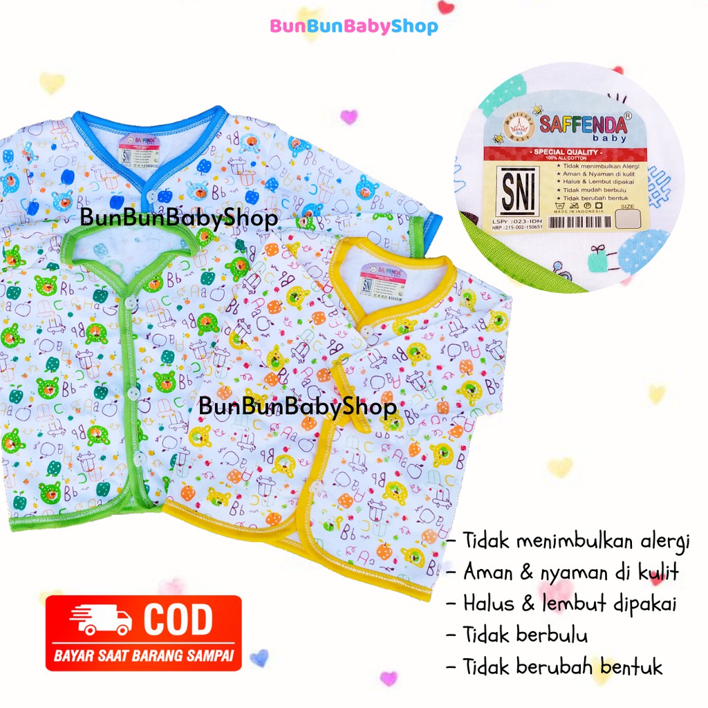 SNI Baju Bayi New Born Lengan Panjang Perlengkapan Baby Baru Lahir Lucu Laki Perempuan Atasan Unisex