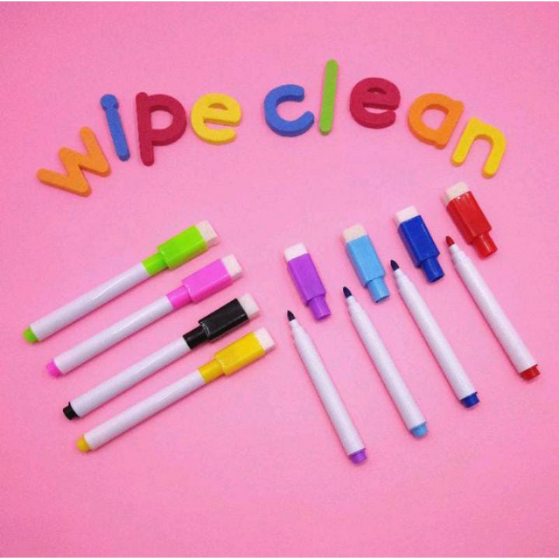 

spidol warna warni + penghapus / spidol wipe