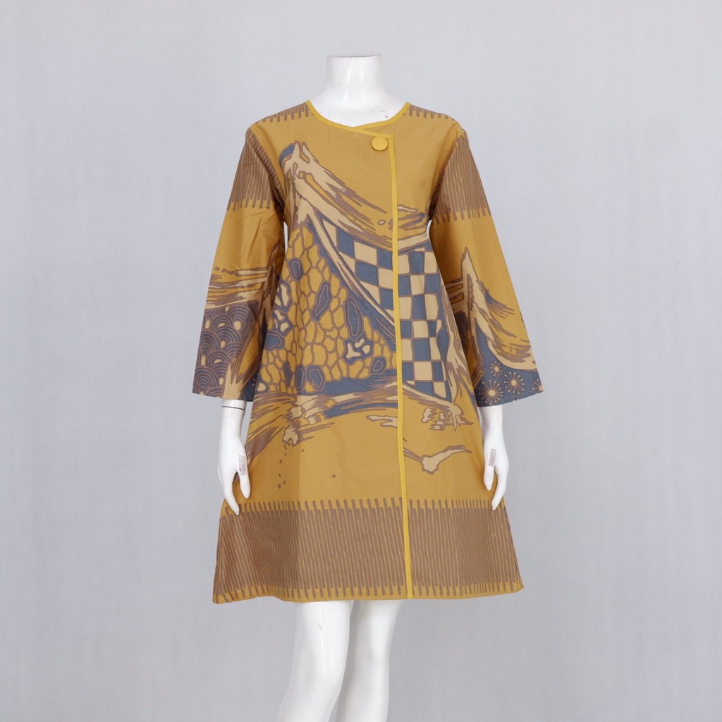 Tunik gantari batik.solo list depan rits belakang dress wanita tunik batik