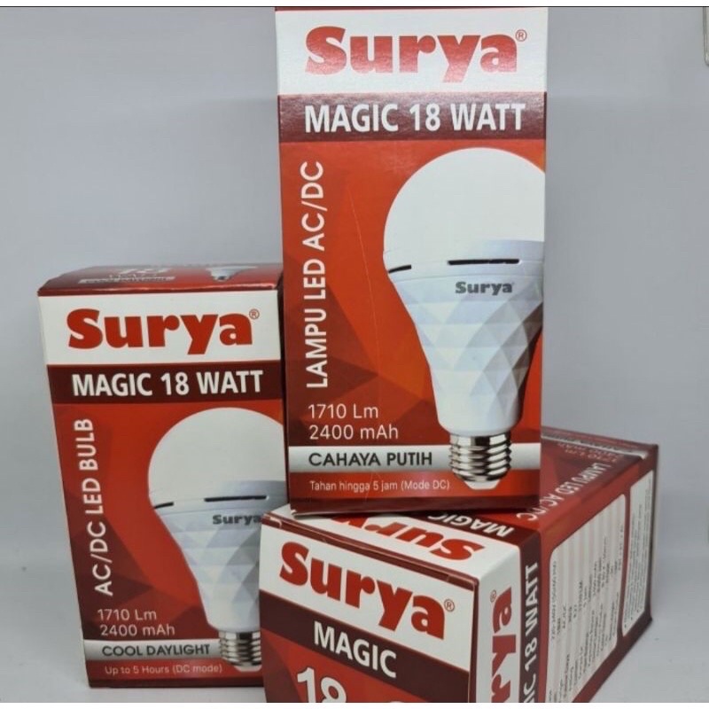 Lampu Emergency LED BULB SURYA / Genio Magic 9 12 18 Watt