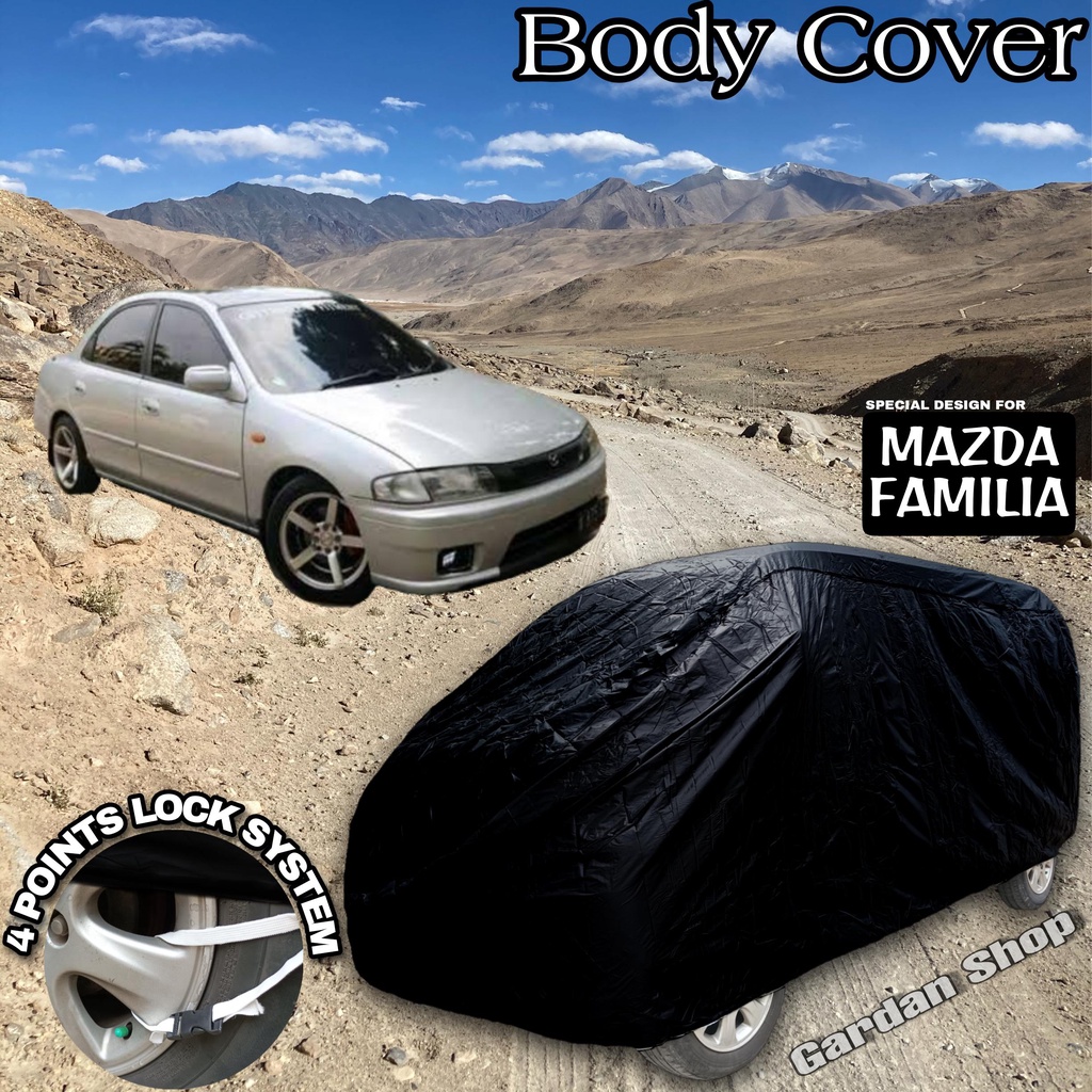 Sarung Mobil MAZDA FAMILIA Hitam POLOS Body Cover Mazda Familia Full Black