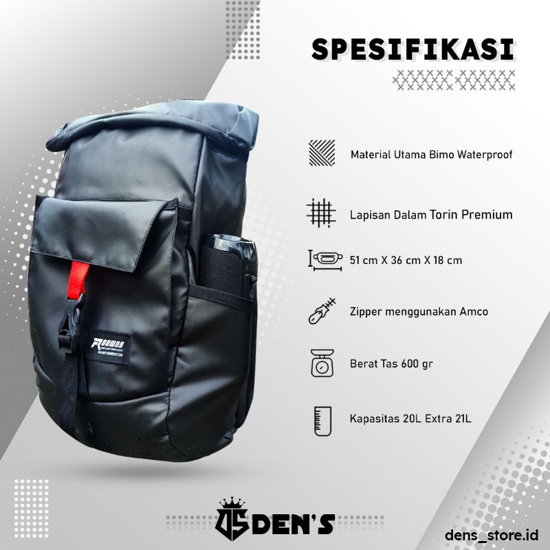 Tas Ransel Pria Waterproof Backpack Rockford Tas Outdor Tas Punggung Anti Air Anti Sobek