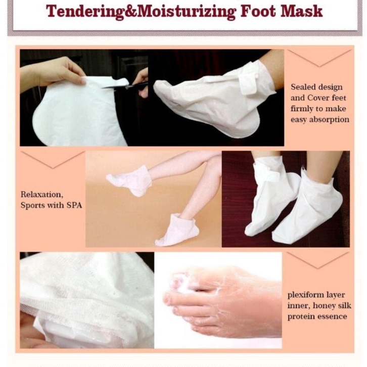 Foot Mask / Masker Kaki / Perawatan Kaki Tumit Pecah &amp; Mengangkat Sel-Sel Kulit Mati / Masker Kaki Melembutkan Kaki / Masker Kaki Atasi Kulit Kaki Kering Kasar Pecah-Pecah / Masker Kaki Merawat Tumit Pecah-Pecah / Masker Menghilangkan Kapalan &amp; Bau Kaki