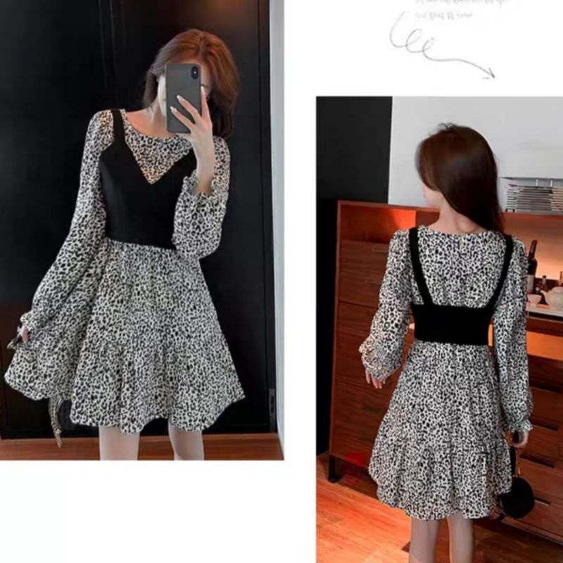 MDLV 5841 GONZALIE SET 2PCS DRESS &amp; VEST DRESS ROMPI RAJUT DRESS KOREA DRESS WANITA FASHION IMPORT