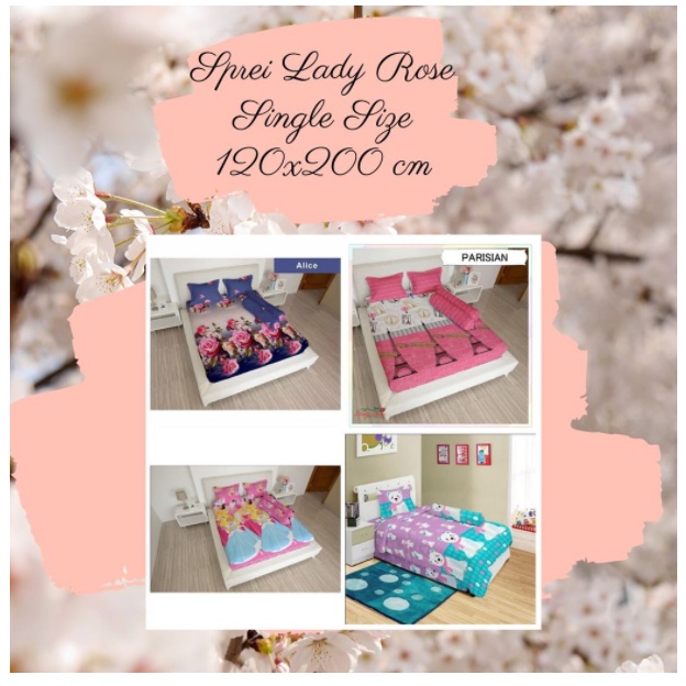Sprei Lady Rose Ukuran Extra Single 120x200