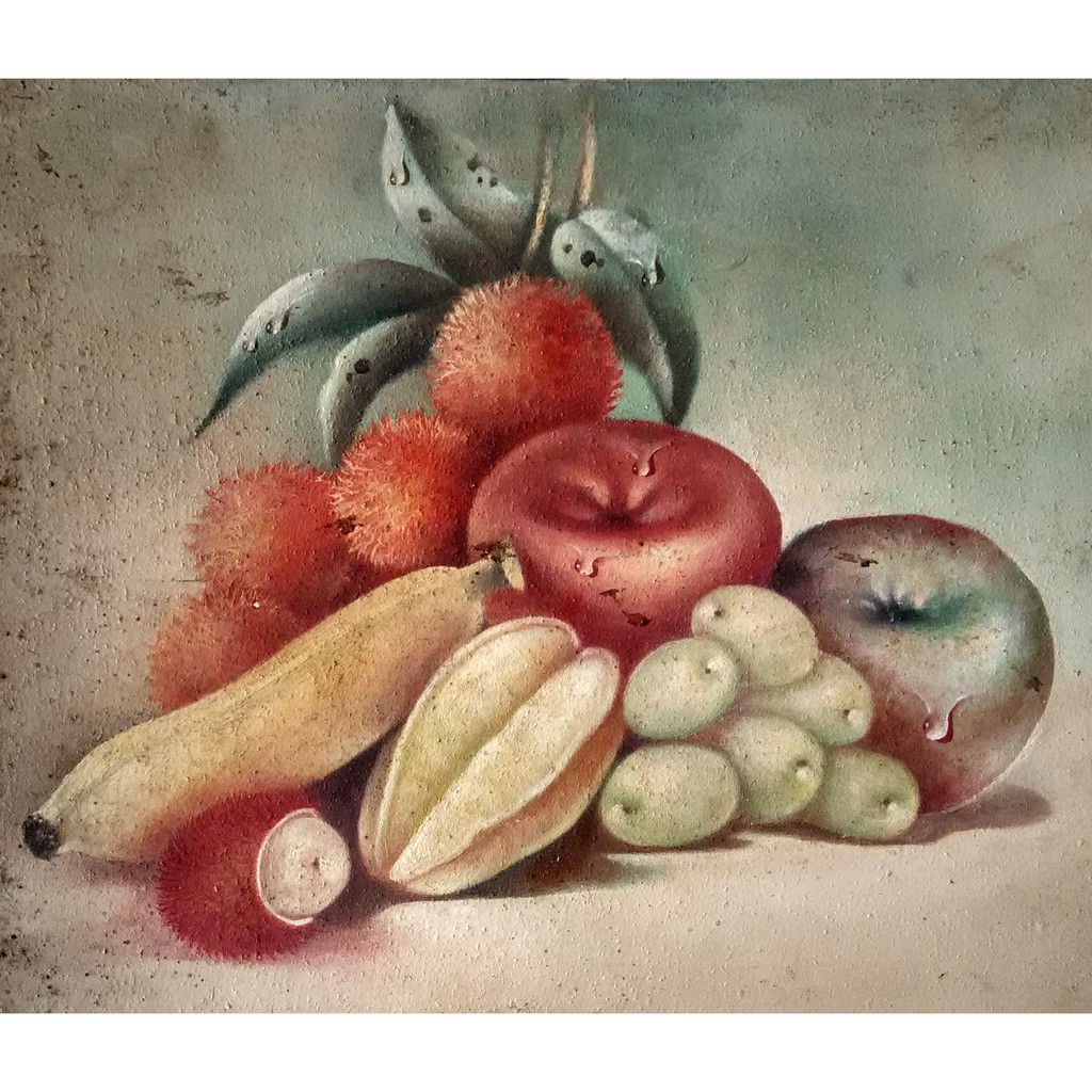 

Lukisan buah media cat minyak di kanvas, 40 x 50 cm