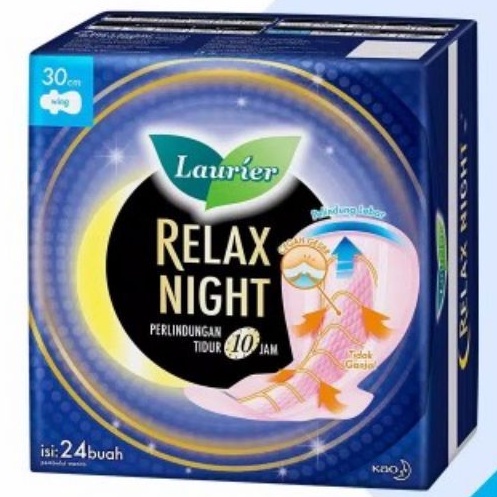 Laurier Relax Night Wing Pembalut 30cm isi 24