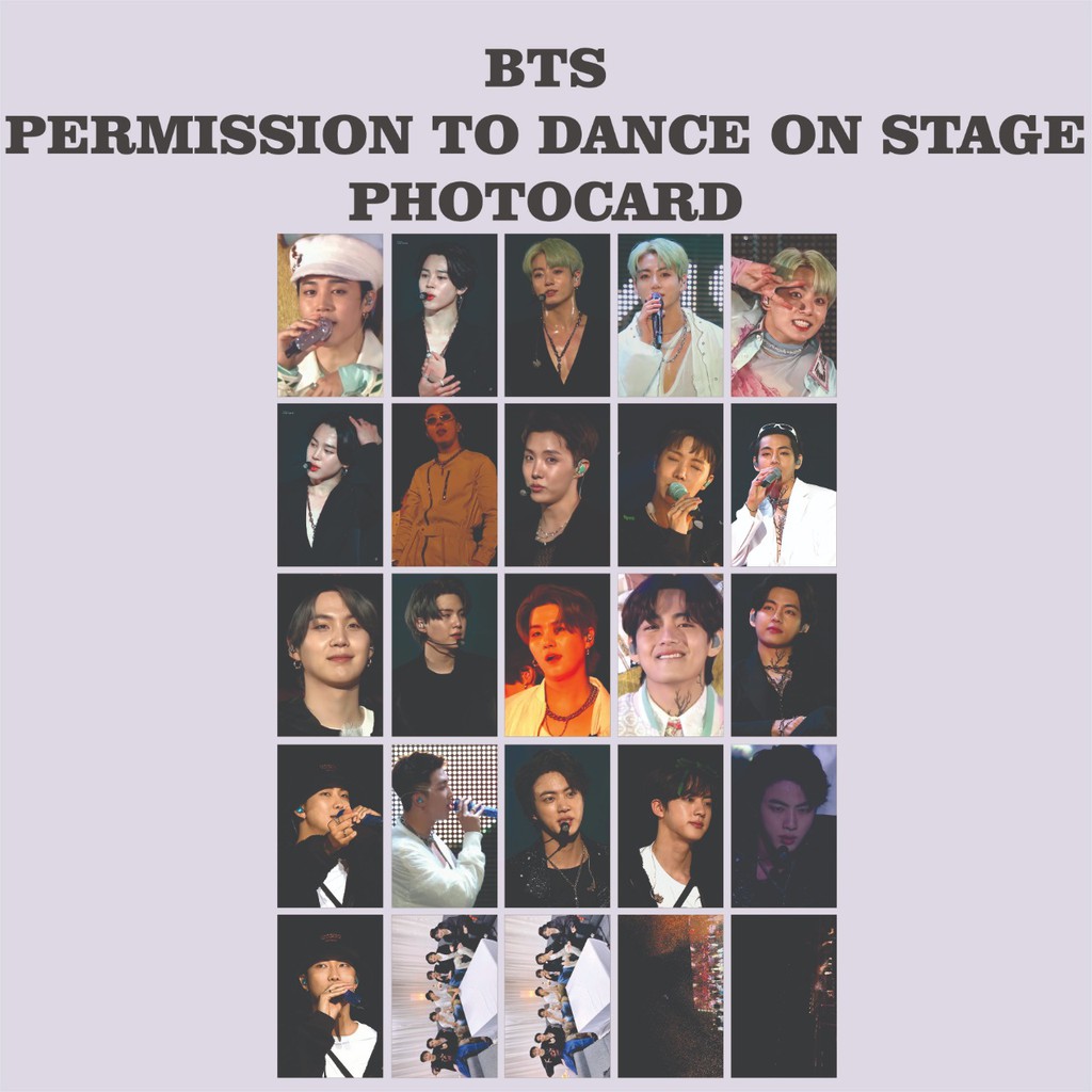 BTS PERMISSION TO DANCE ON STAGE CONCERT PHOTOCARD