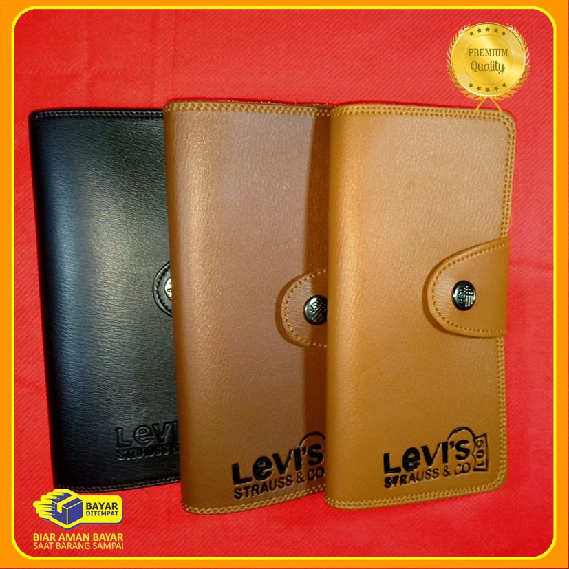 promo !! dompet lipat panjang kancing pria levis bayar di tempat