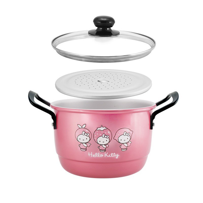 Maspion Panci Hello Kitty 18 DH - Steamer Pink