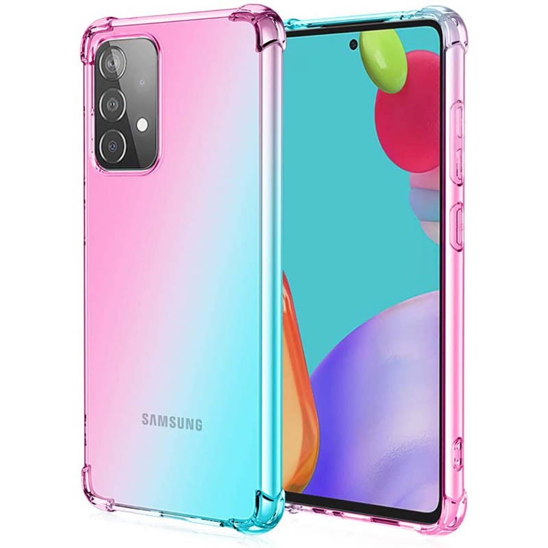 Shock Gradient Case Samsung Galaxy A72 - Rainbow Clear Cover Anti Crack Premium Casing