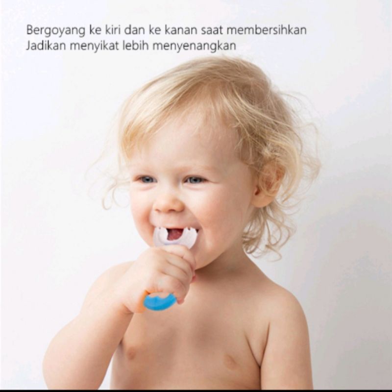 [COD]Sikat gigi betuk U anak Bahan silikon  / Training Toothbrush