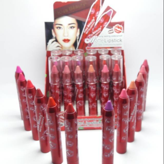 Lipstik Kiss Beauty Matte Long Lasting Harga 1 Lusin