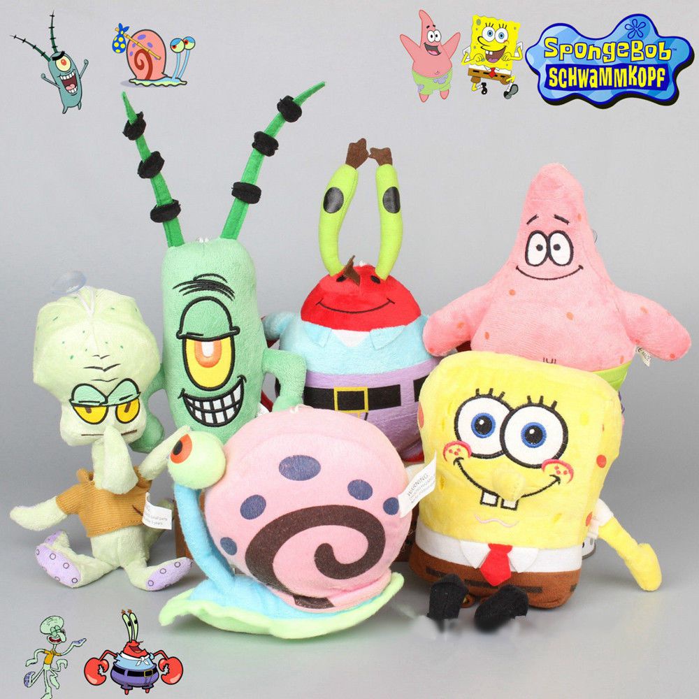 【New】50pcs Boneka Spongebob Patrick Star Squidward Tentakel Bahan Plush Ukuran 20-40cm Untuk Hadiah Anak