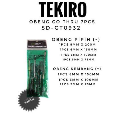 TEKIRO obeng go thru 7pcs SD-GT0932