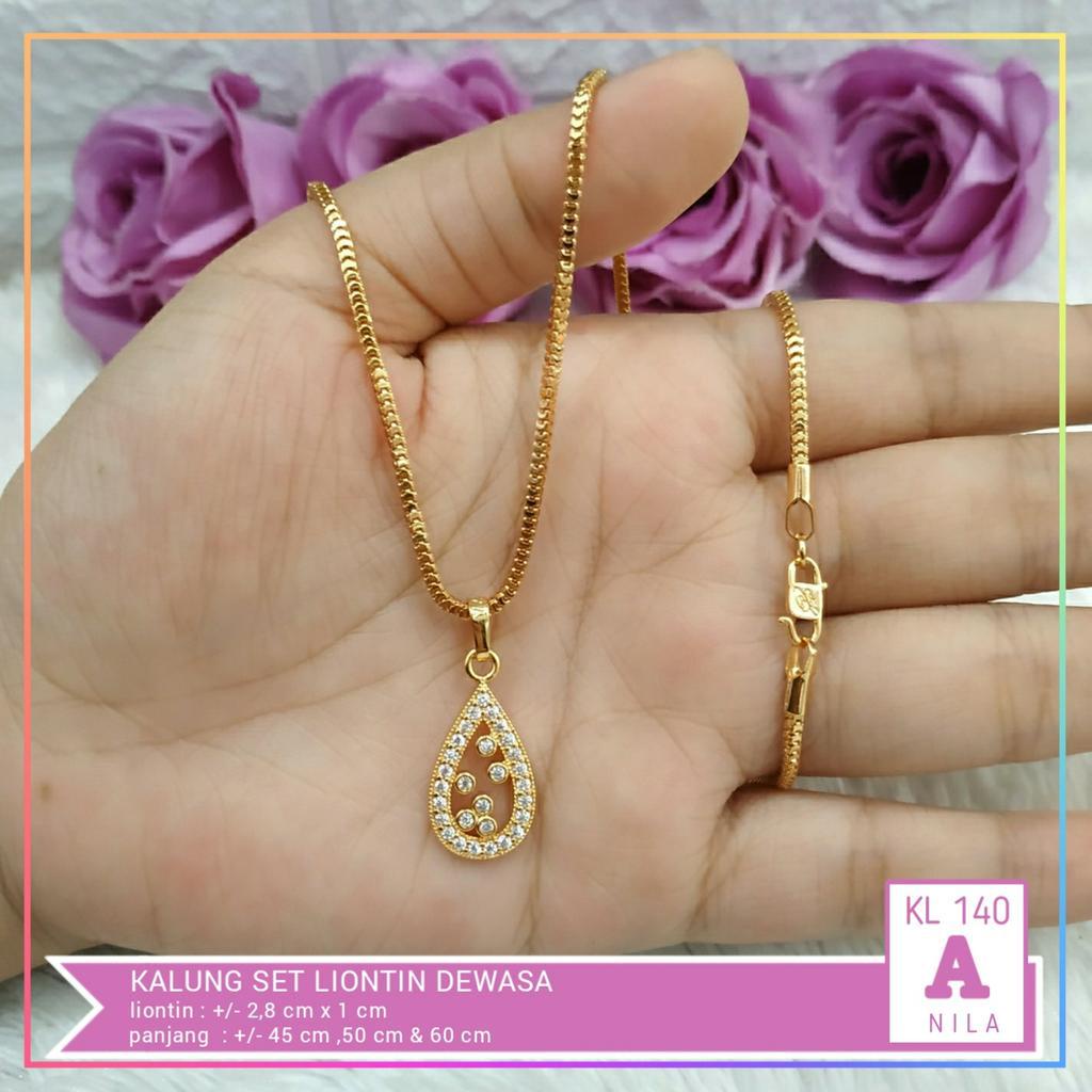 Kalung xuping kalung dewasa milano permata oval perhiasan lapis emas gold KL 140