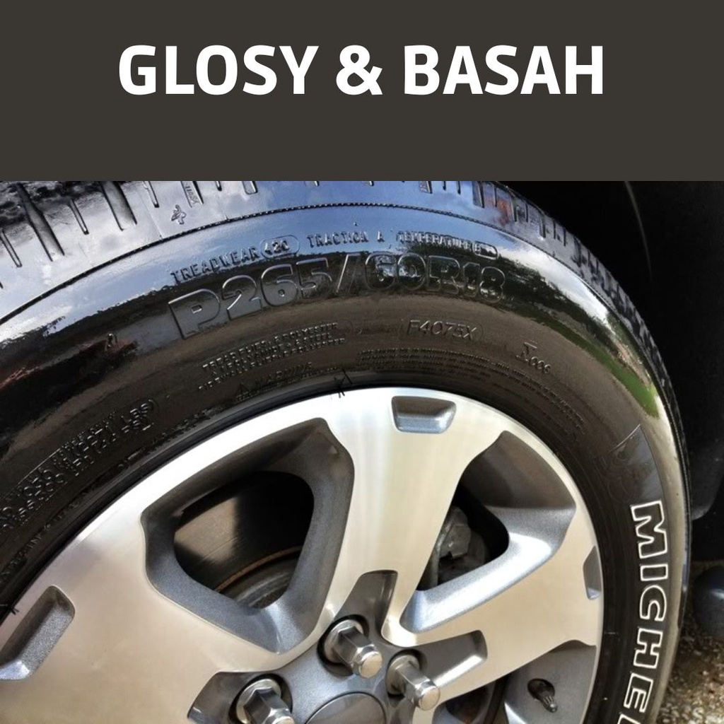 PENGHITAM BAN MOTOR SEMIR BAN MOBIL PENGKILAP BODY DOFF KENDARAAN GLOSY 250 MIL