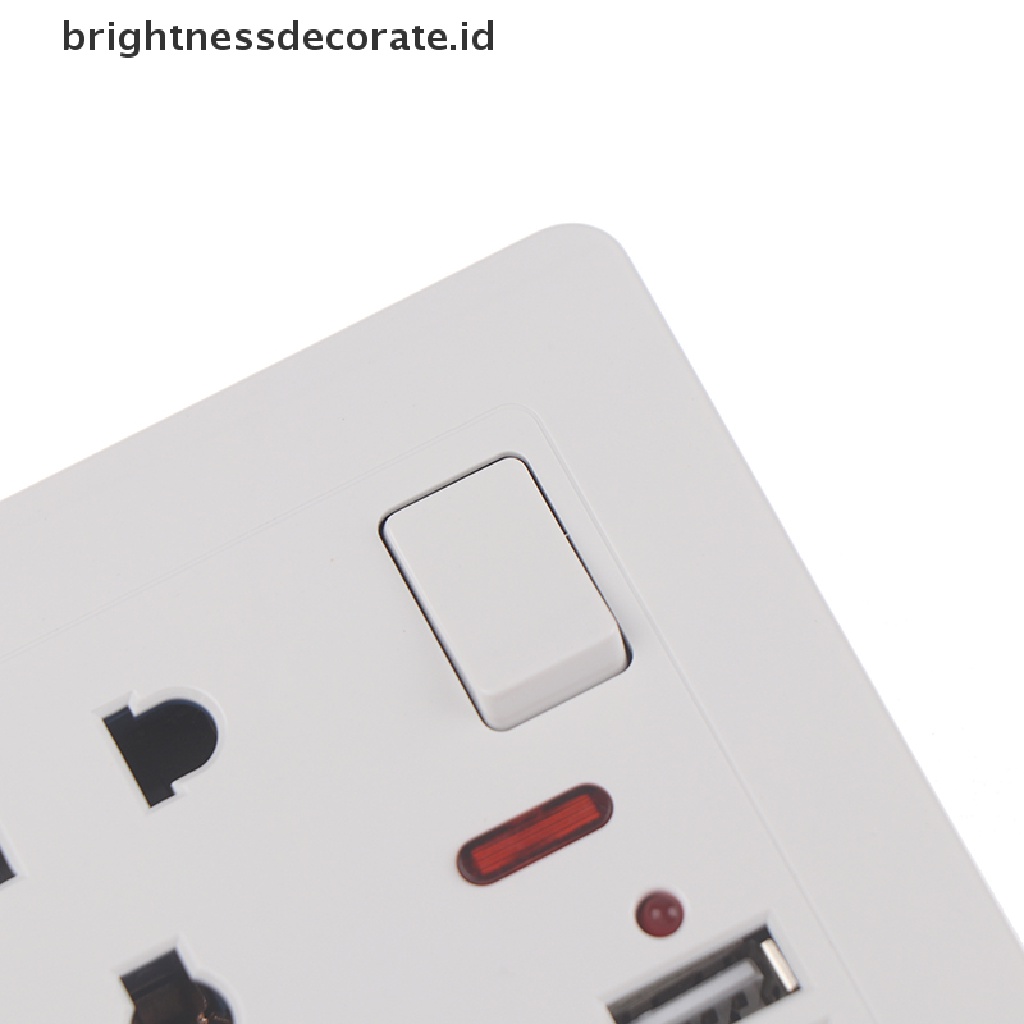 Soket Dinding Universal Dengan Lampu Led 5 Lubang Usb Power