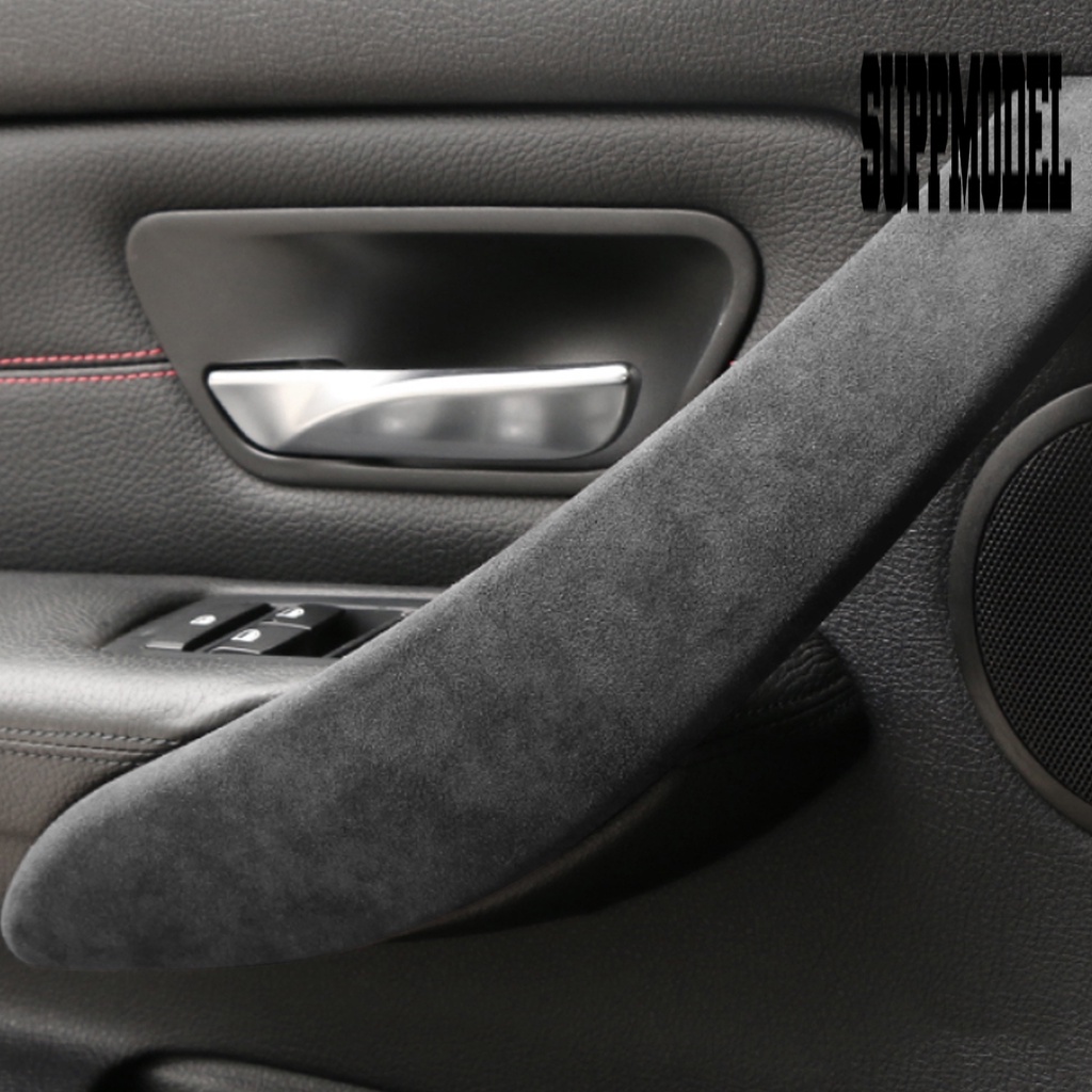 Suppmodelx 2Pcs Stiker Trim Panel Pintu Mobil Bahan Kulit Suede Untuk 3 / 4 / 3GT / 2013-2019