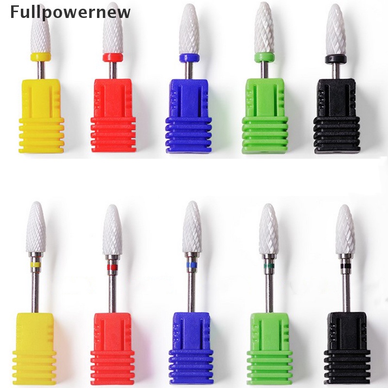 [FULL] Ceramic Nail Drill Bit Art Smooth flat Top Rotary Manicure Pedicure 3/32&quot; Shank